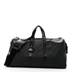 GG Supreme Monogram Medium Carry-On Duffle Bag Black Grey