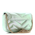 Iridescent Nappa Chevron Matelasse Super Mini GG Marmont Shoulder Bag Green Iridescent