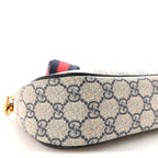 GG Supreme Monogram Textured Dollar Calfskin Web Small Ophidia GG Handbag Beige Blue