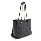 Woven Straw Raffia Small Deauville Tote Blue