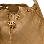 Caviar Quilted Medium Chanel 25 Handbag Dark Beige