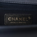 Lambskin Quilted Medium Boy Flap Dark Navy