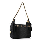 Washed Denim Quilted Mini Chanel 25 Handbag Black