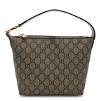 GG Supreme Monogram Textured Calfskin Web Super Mini Ophidia Shoulder Bag Beige Ebony New Acero