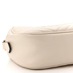 Calfskin Matelasse Small GG Marmont Chain Shoulder Bag White