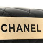 Lambskin Quilted Trendy CC Wallet On Chain WOC Black