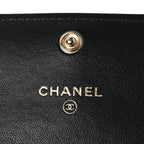 Lambskin Quilted Chanel 19 Flap Coin Purse With Chain Black
