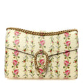 Calfskin Floral Print Mini Dionysus Chain Wallet Ivory Pink