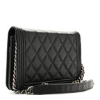 Caviar Quilted Boy Wallet On Chain WOC Black