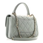 Lambskin Quilted Small Trendy CC Flap Dual Handle Bag Grey