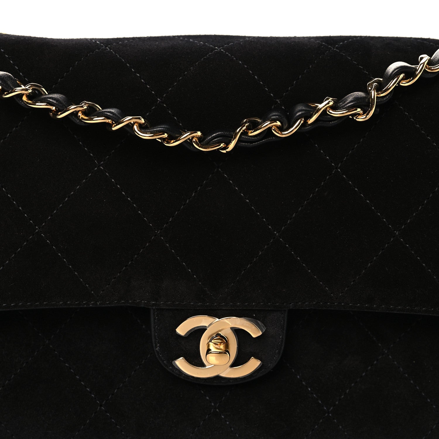Suede Calfskin Small Souplissimo Maxi Flap Black