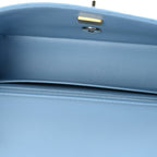 Lambskin Quilted Mini Rectangular Flap Light Blue