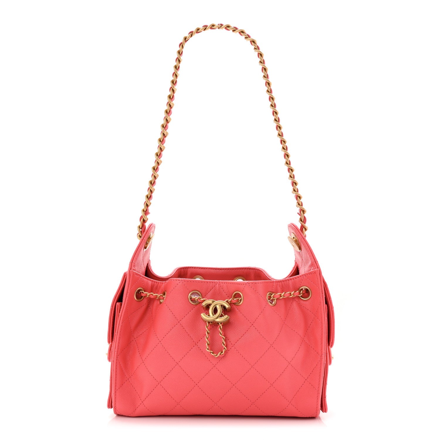 Caviar Quilted Mini Chanel 25 Handbag Coral