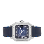 Stainless Steel Alligator 39.8mm Santos De Cartier Automatic Watch Blue