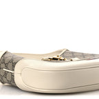 GG Supreme Monogram Azalea Calfskin Web Small Jackie 1961 Hobo Beige Ebony Mystic White