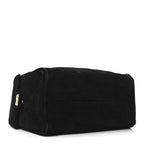 Suede Quilted Small Chanel 25 Handbag Black