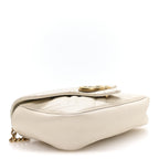 Calfskin Matelasse Super Mini GG Marmont Shoulder Bag White