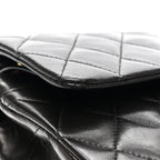 Lambskin Quilted Small Double Flap Black