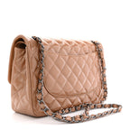 Patent Quilted Jumbo Double Flap Light Brown