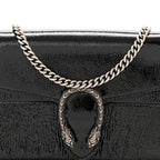 Crinkled Patent Super Mini Dionysus Shoulder Bag Black