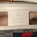 GG Supreme Monogram Azalea Calfskin Web Small Jackie 1961 Hobo Beige Ebony Mystic White