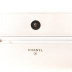 Caviar Quilted Wallet On Chain WOC White