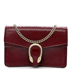 Crinkled Patent Mini Dionysus Shoulder Bag Rosso Ancora Red