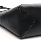 Shiny Calfskin Medium Puzzle Fold Tote Black