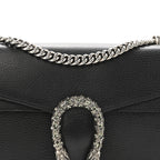 Pebbled Calfskin Small Dionysus Shoulder Bag Black