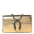 Metallic Calfskin Super Mini Dionysus Shoulder Bag Gold