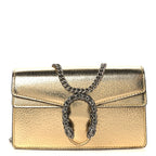 Metallic Calfskin Super Mini Dionysus Shoulder Bag Gold