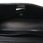 Lambskin Quilted Mini Rectangular Flap Black