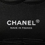 Lambskin Chevron Quilted Medium Double Flap Black