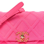 Jersey Quilted Chanel 19 Waist Bag Pink
