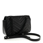 Calfskin Matelasse Monochrome Mini GG Marmont Shoulder Bag Black