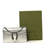 Metallic Calfskin Super Mini Dionysus Shoulder Bag Silver