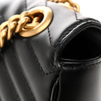 Calfskin Matelasse Small GG Marmont Shoulder Bag Black