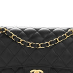 Caviar Quilted Small Double Flap Black