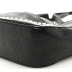 Pebbled Calfskin Studded Small Soho Disco Bag Black