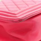 Lambskin Quilted Medium Boy Flap Fuchsia