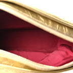 Metallic Aged Calfskin Quilted Medium Gabrielle Gold