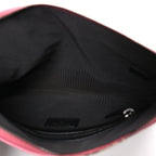 Aged Calfskin Chevron Quilted Medium Gabrielle Cosmetic Case Dark Pink Navy Charcoal