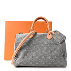 Monogram Denim Speedy Soft 30 Washed Gray