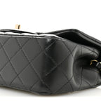 Lambskin Quilted Mini Rectangular Flap Black