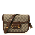 GG Supreme Monogram Horsebit 1955 Shoulder Bag Beige Brown Sugar
