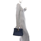 Togo Horseshoe Au Galop Kelly Retourne 28 Bleu Nuit Rouge H Fauve