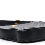 Calfskin Matelasse GG Marmont Flat Messenger Bag Black