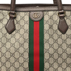 GG Supreme Monogram Medium Ophidia Shopping Tote Brown