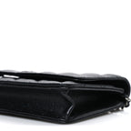 Iridescent Caviar Quilted Wallet on Chain WOC Black