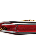 GG Supreme Monogram Web Queen Margaret Chain Wallet Red